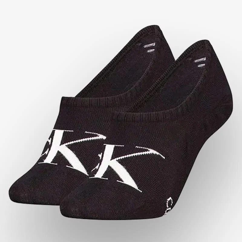 Meias Calvin Klein Footie High Cut 2P Monogram